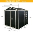 thumbnail image 5 of GOWE Abri de Rangement Extérieur en Résine 6 Pi x 8 Pi – Parfait pour Ranger les Meubles de Patio, Abri de Rangement Extérieur : Doté d'Une Conception à Empreinte Mince pour l'Équipement de Pelouse et les Outils de Jardinage, Tout en s'Ajuste Bien al, 5 of 5