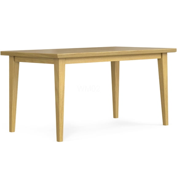 Colby Solid Wood Oak Veneer Dining Table for 6, Modern Rectangular Kitchen Table with Tapered Legs