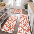 thumbnail image 2 of Orange Daisy Flower White Petals Pattern Kitchen Rugs Sets Of 3,Kitchen Runner Rugs Non Skid Washable,Decorative Kitchen Floor Mats for Kitchen,Sink,Laundry,17"x30"+ 17"x47" + 17"x59", 2 of 6