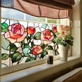 thumbnail image 3 of Stained Glass Window Film, Flower Static Cling Window Privacy Film Decorative UV Sun Blocking Non-Adhesive Glass Window Covering for Home Bathroom, 3 of 8