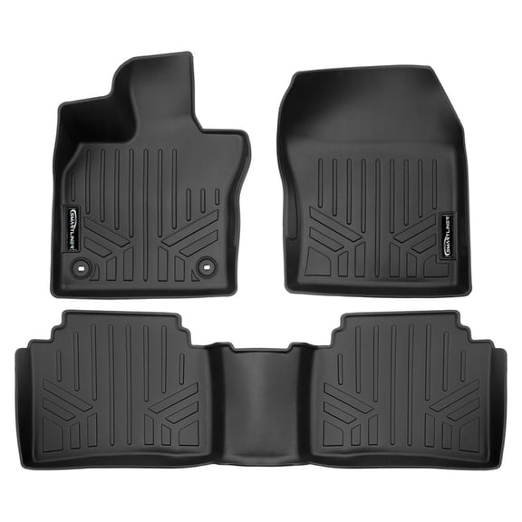 SMARTLINER All Weather Protection Custom Fit Black 2 Row Floor Mat Liner Set Compatible With 2023-2024 Toyota Prius Prime
