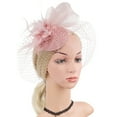 thumbnail image 2 of Uooqdmx Fascinators Hats for Women, Tea Party Hats for Women, Feather Headpiece, European Vintage Vening Banquet Feather Flower Hair Ornament Hat, Vintage Hats for Women, Pink One Size, 2 of 7