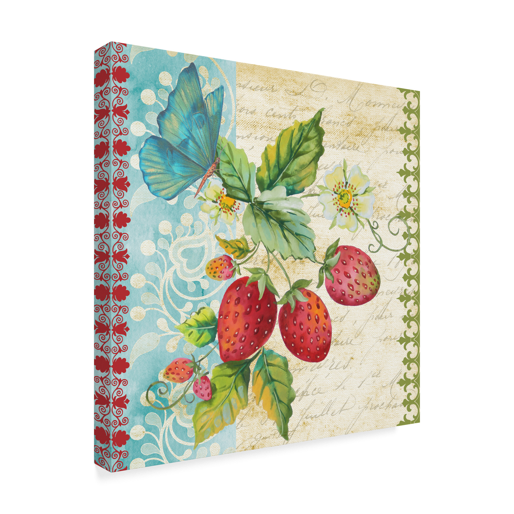Trademark Fine Art 'Vintage Fruit Strawberries' Canvas Art by Jean Plout