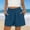 *Blue, variant on ClodeEU Women's Linen Cotton Elastic Waist Shorts, Casual Summer Beach Comfy Loose Fit Shorts with Pockets Army Green,Women's Plus L
