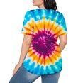 thumbnail image 5 of jtjvou Women's Business Work Blouse Summer Short Sleeve Tuinc Going out Tops for Teen Tie Dye Print Pullover Casual Loose Trendy Fashion Round Neck Blouse Lady Multicolor,L, 5 of 6