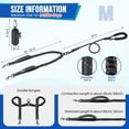 thumbnail image 5 of Double Dog Leash 90cm Nylon Bungee Reflective Shock-Absorbing Animal Leash, Black, 5 of 7