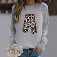 thumbnail image 1 of 2023 Chandail en Molleton de Mode pour Femmes 50 % de Rabais Liquidation Mode Décontractée Manches Longues Col Rond Imprimé Chandail en Molleton Dames Hauts Blouse, 1 of 3
