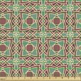 thumbnail image 2 of Ambesonne Ethnic Fabric by the Yard Upholstery, Framework Wide Petals, 1 Yard, Maroon Pink Almond Green, 2 of 5