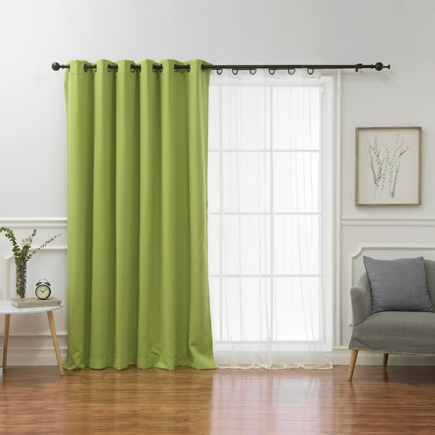 Aurora Home Mix Match Wide Width Blackout And Sheer Curtain Panel Avocado 80 W X 84 L Inches Com Sheer Curtain Panel Avocado 80, Curtain Panel Width