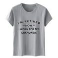 thumbnail image 4 of B91xZ Womens Tops Robe Ample à Manches Courtes Col Rond T Shirts, Gris S, 4 of 4