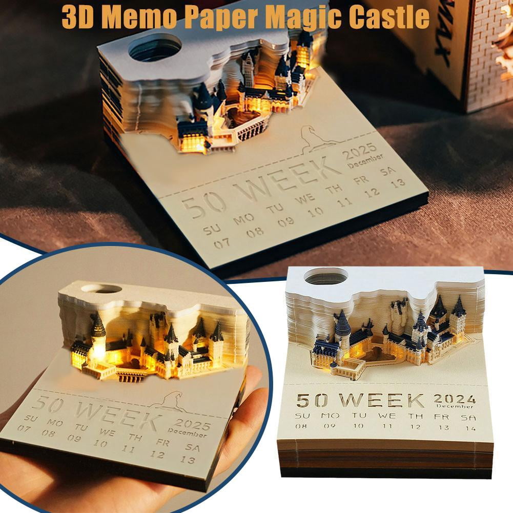 Calendrier 3D 2025 Avec LED - Décoration Château Papier Sculpté
