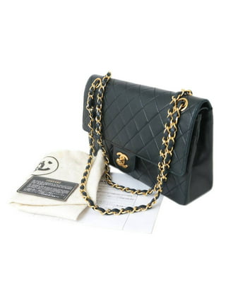 Chanel Vintage Vanity Case (259xxxx) Black Quilted Lambskin, Gold Hardware,  with Strap & Card, no Dust Cover