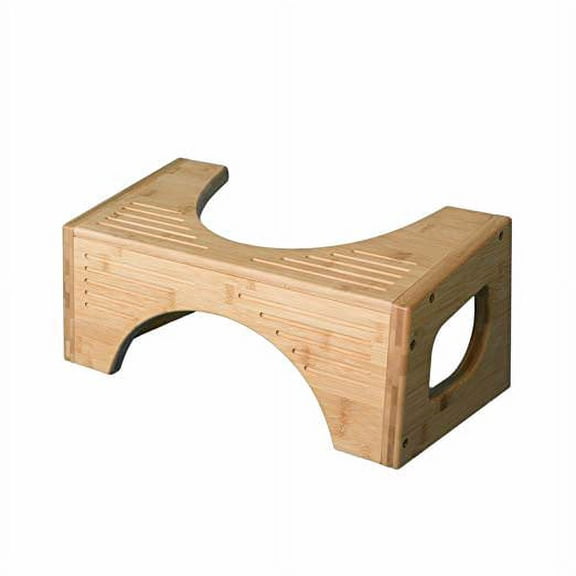 Squatty Potty Bamboo Flip Toilet Stool, Adjustable 7" & 9"