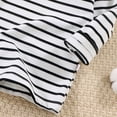 thumbnail image 5 of Girls Boys Turtleneck Long Sleeve Tops Striped Pullover Slim Fit Layering Fall Winter Fashion Soft Comfort Base Shirts Black 5-6Years, 5 of 9