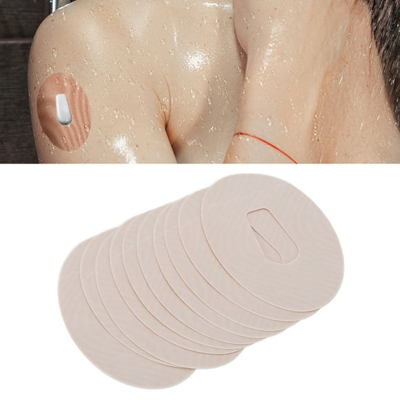 10PCS CGM Sensor Patches, Waterproof Sweatproof Comfortable Black Continuous Glucose Monitor Sensor Cover Adhesive Sensor Fixator, For Body Stickers
