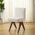 thumbnail image 2 of SAFAVIEH Oliviadella Mid-Century Linen Solid Dining Side Chair, Bone/Walnut, 2 of 13