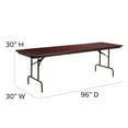 thumbnail image 2 of 30'' x 96'' Rectangular Mahogany Melamine Laminate Folding Banquet Table, 2 of 9