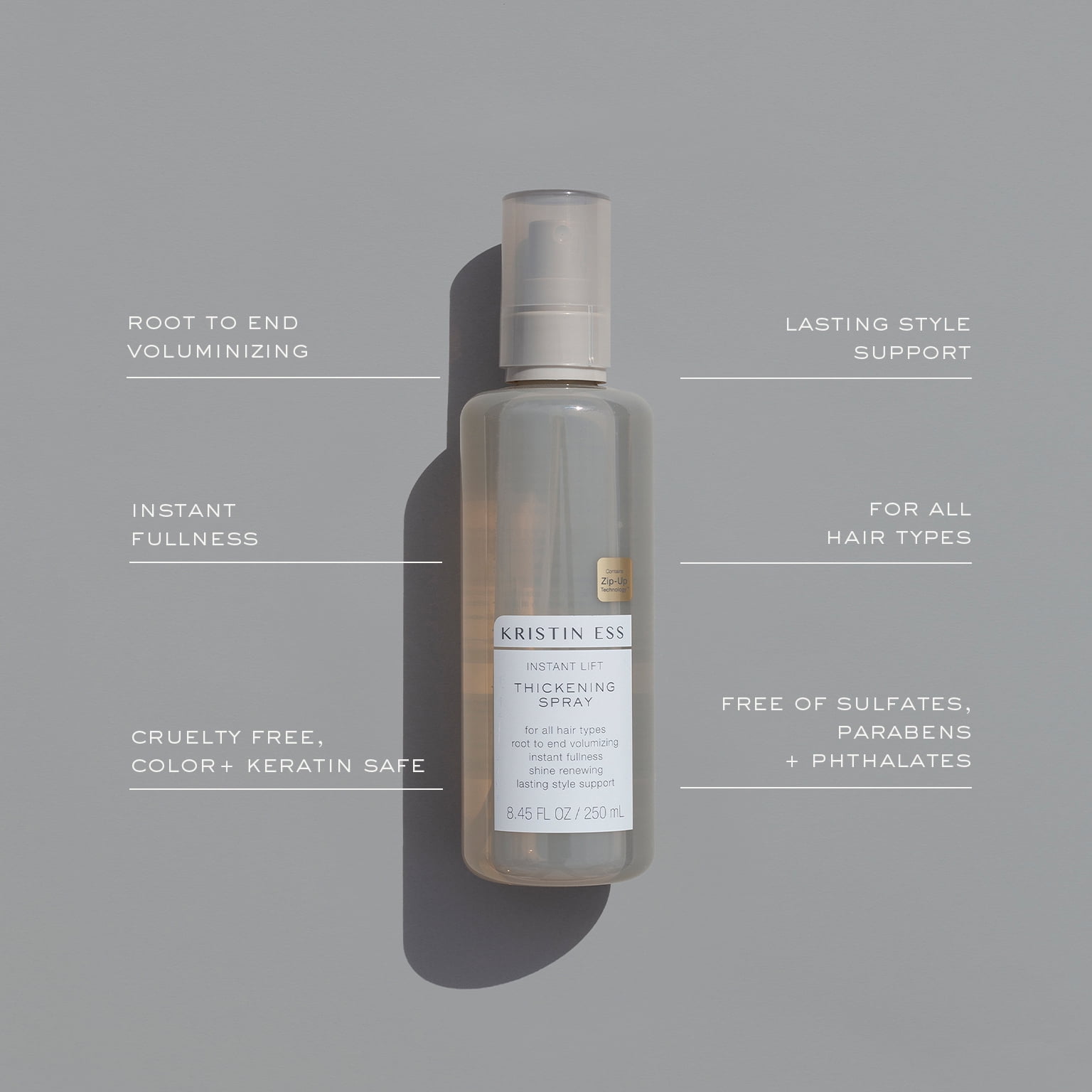 Kristin Ess Hair Instant Lift Thickening Spray for Volume + Fullness, Hair Thickening Spray, Lasting Style Support, 8.45oz