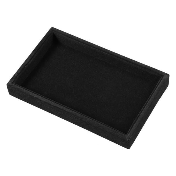 Bandeja de joyería de Terciopelo Unique Bargains para Anillos Pendientes Collar pulsera negro