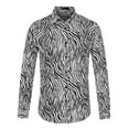 thumbnail image 1 of INSPIRE CHIC Men's Vintage Leopard Printed Button Down Long Sleeve Cotton Shirt, 1 of 7