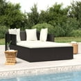 thumbnail image 1 of vidaXL Sunbed with Cushions Black 182x118x63 cm Poly Rattan, 1 of 5