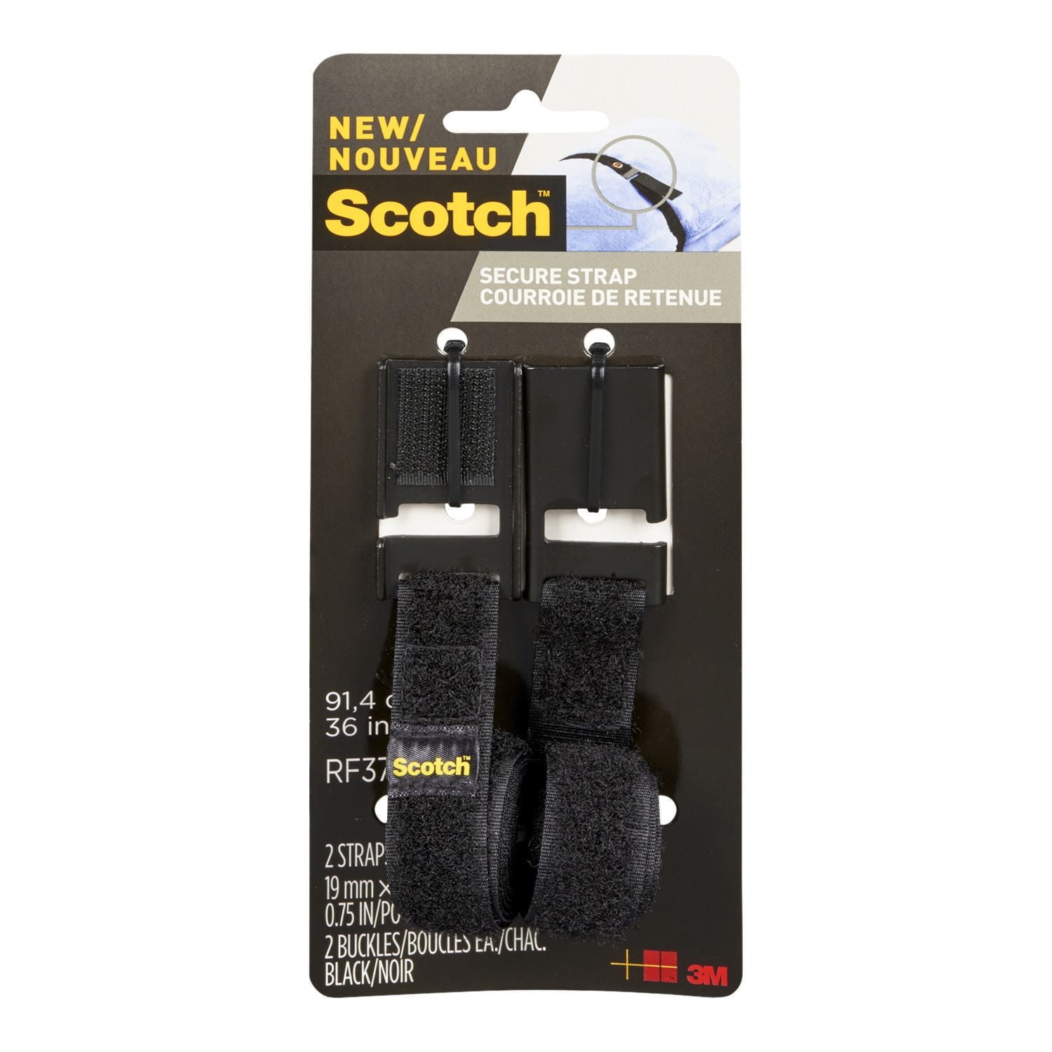 Scotch™ 51 mm x 91 cm (2 in x 3 ft) Secure Strap, Black