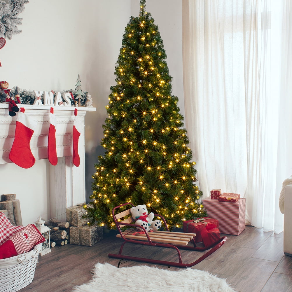 Kadyn 7FT Artificial Christmas Tree Xmas Pine Tree with Solid Metal Legs, Artificial Pre-Lit Slim Christmas Tree Perfect for Indoor and Outdoor Holiday Decoration, Green Kadyn 7FT Artificial Christmas Tree Xmas Pine Tree with Solid Metal Legs, Artificial Pre-Lit Slim Christmas Tree Perfect for Indoor and Outdoor Holiday Decoration, Green