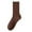 Coffee, variant on Besolor Womens Girl Crew Socks Solid Color Breathable Colorful Lightweight Cotton Casual Mid-Calf Socks