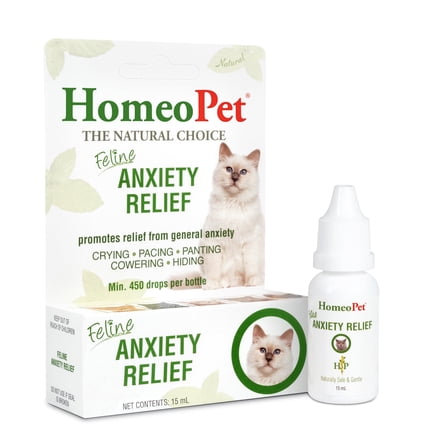HomeoPet Feline ANXIETY RELIEF Calming Support Drops for Cats, 15 mL