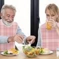 thumbnail image 3 of LEEYNEER 1pc or 2pcs Adult Bibs - Pink Grid Pattern Dining Apron & Facial Protector  Machine Washable Linen Fabric - Spillproof Mealtime Bibs for Seniors  Easy-Clean Kitchen & Restaurant, 3 of 6