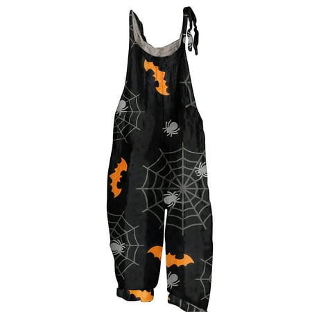 

Halloween Pumpkin Print Baby Romper Adjustable Straps Soft Cotton Fabric Cute and Comfortable