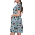 thumbnail image 2 of Balery Camping Caravan Vestidos sueltos de manga corta para mujer, vestidos de verano 2025, vestidos casuales de corte A con vuelo., 2 of 6