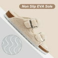 thumbnail image 4 of HARVEST LAND Womens Fuzzy Footbed Sandals Comfort Faux Open Toe Cork Slides Winter House Sandals, 4 of 6