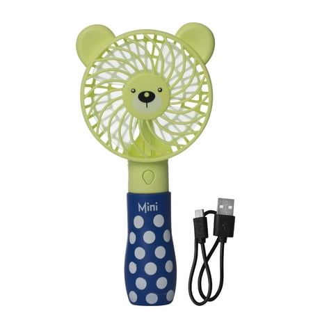 Kidstech Mini Hand Held Fan - Operated with USB Rechargeable Battery - Cooling Electric Fan, Best for Outdoor Traveling - Colors May