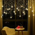 thumbnail image 4 of Oak Leaf LED Curtain Fairy Lights Snowflake Starry Christmas String Light For Christmas Wedding Birthday Holiday Curtain Party Home Room Decoration, 4 of 14