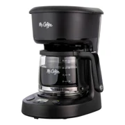 Mr. Coffee 5-Cup Programmable Coffee Maker, 25 oz. Mini Brew, Brew Now or Later, Black