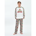 thumbnail image 6 of Elippeo Christmas Family Pajamas Matching Set Letter Print Raglan Sleeve Tops and Elastic Pants Loungewear Soft Sleepwear, 6 of 10
