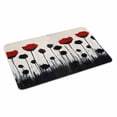thumbnail image 4 of Red Black Floral Door Mat Indoor Outdoor, Vintage Rustic Oil Painting Flowers Non Slip Welcome Mat with Rubber Backing, Absorbent Fabric Front Door Mats Entryway Rug for Home Patio Entrance 18"x30", 4 of 9