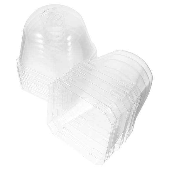 KONTONTY 10Pcs Clear Plastic Garden Cloche Dome for Plants Humidity Retention and Growth