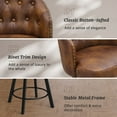 thumbnail image 3 of Dycanpo Counter Height Bar Stools, 26" Swivel Faux Leather with Backs, for Home Kitchen, Brown, 3 of 7