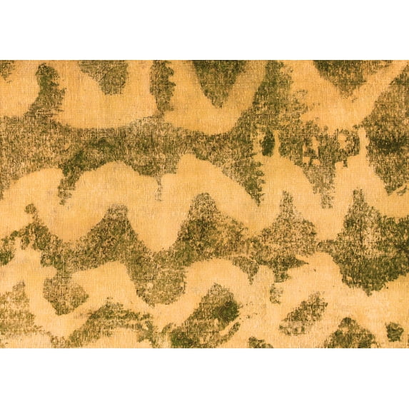 Ahgly Company Indoor Rectangle Abstract Orange Modern Area Rugs, 7' x 9'
