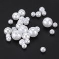 thumbnail image 4 of 370 unids perla Cuentas DIY blanco redondo ABS artesanía perlas con agujeros para joyería collar pulsera fabricación, 4 of 8