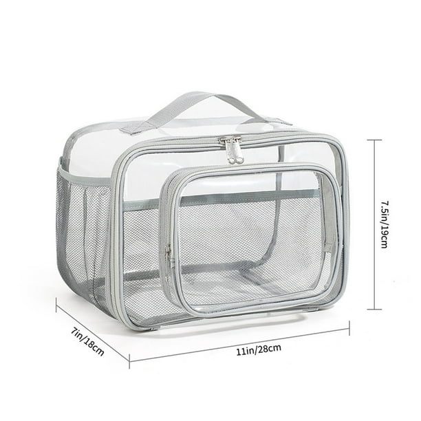 Bolsa organizadora de almacenamiento de plástico transparente, contenedor portátil para armario de viaje, caja de almacenamiento de ropa plegable para el hogar, dormitorio, camping, mudanzas