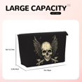 thumbnail image 4 of Toiletry Bag, Gothic Winged Skull Leather Waterproof Travel Makeup Cosmetic Bag Organizer, Large Capacity Toiletry Bag for Travel Size Toiletries, Skin Care Bag for Women, 4 of 8