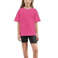 thumbnail image 2 of Eltusu Girls Outfit Sets, Loose Fit Short Sleeve Crewneck T-Shirts & Shorts Sets Hot Pink Size 5-15 T, 2 of 8