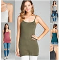 thumbnail image 3 of Essential Basic Women's Basic Casual Long Camisole Adjustable Strap Cami Layering Top, Small, Brown, 3 of 4