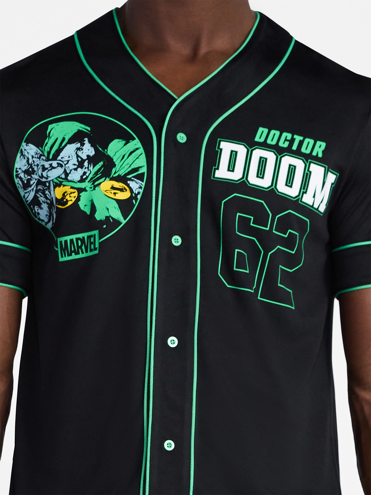 Marvel Comics Men's and Big Men's Doctor Doom Baseball Jersey, Sizes XS-3XL