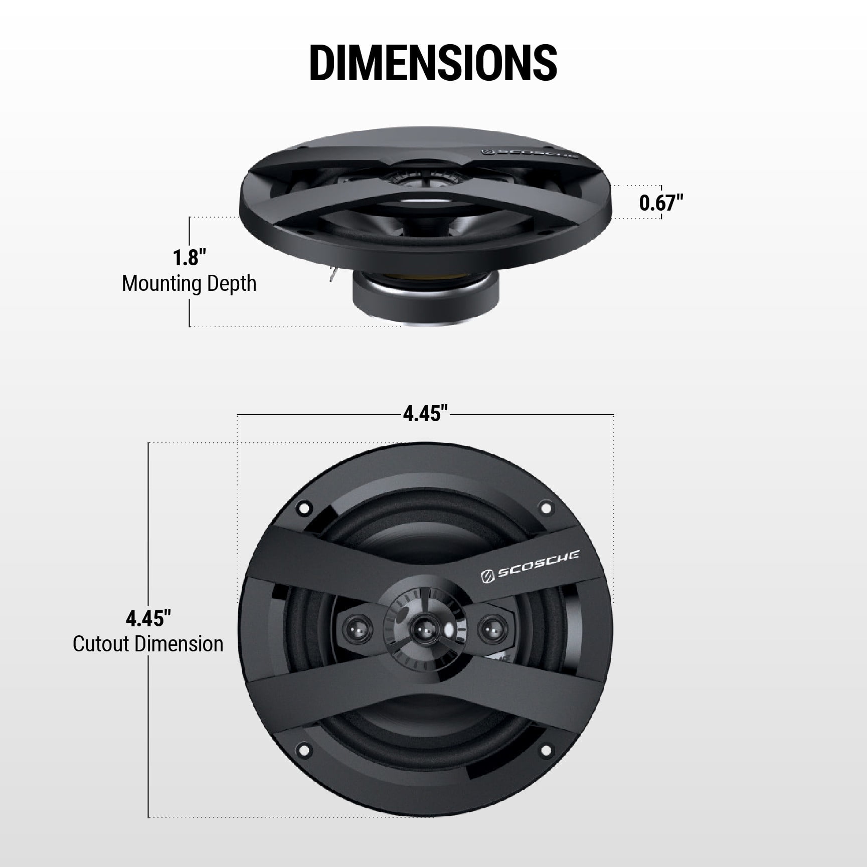Scosche 6.5" 4-Way Car Audio Speaker Pair – 200W Peak Power – Precision HD Sound, HD6504A-WM1SD