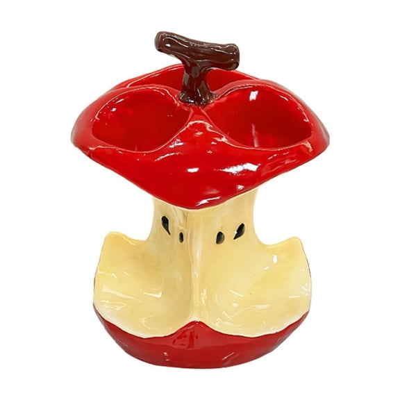 WINDLAND Functional Ceramic Toothbrush Holders Fruit Core Shape Bathroom Storage 3 Holes