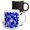Multicolor, variant on 3drose, Geometric Shapes Pattern Blue Black on White Background, 11oz Mug